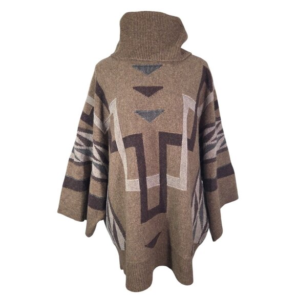 NWT Lauren Ralph Lauren Lambswool Aztec Slouchy Dolman Sleeve Cowl Neck Top - XL - Picture 2 of 8